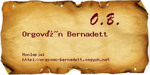 Orgován Bernadett névjegykártya