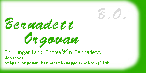 bernadett orgovan business card